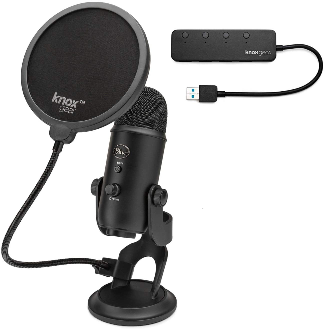 Blue Yeti Microphone with Knox Gear Filter